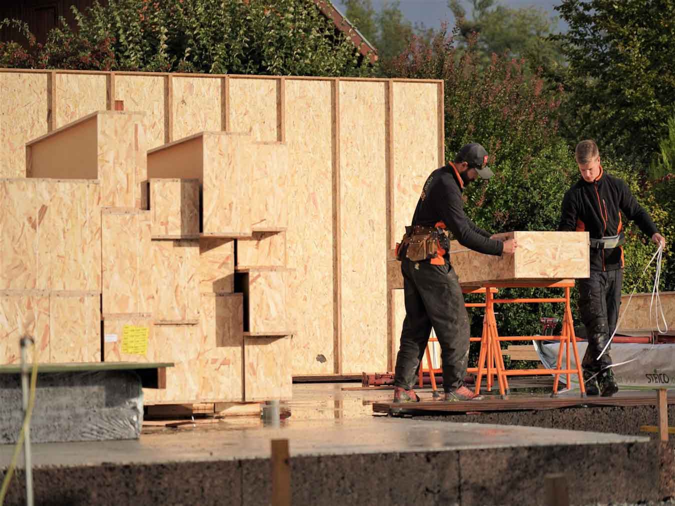 Construction d'un bâtiment à ossature bois