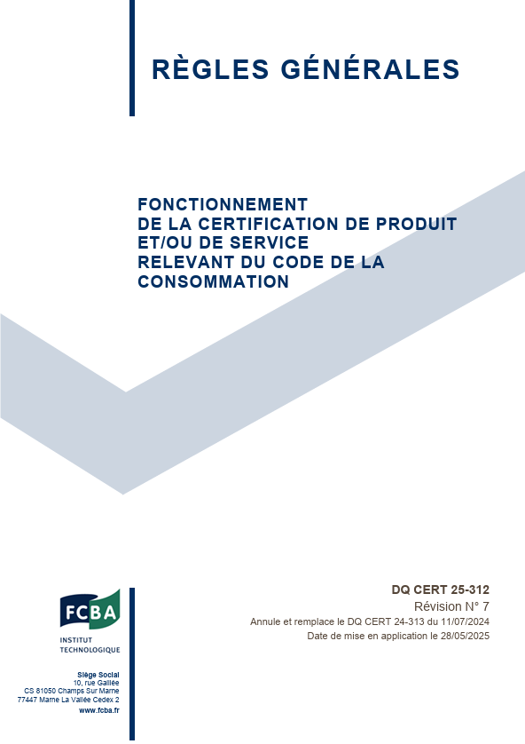 FONCTIONNEMENT DE LA CERTIFICATION DE PRODUIT ETOU DE SERVICE RELEVANT DU CODE DE LA CONSOMMATION